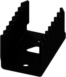 Finger shaped heatsink, (L x W x H) 38 x 26 x 22 mm, 9.9 K/W, black anodized, 10034998