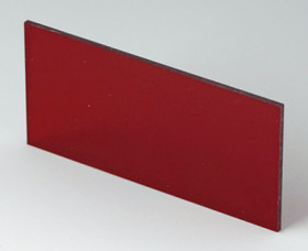 Front plate, acrylic glass, (W x H) 91.5 x 43.4 mm, red/transparent, B6132341