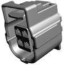 Socket, unequipped, 4 pole, straight, 2 rows, gray, 184393-2