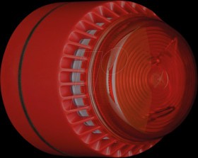 FLSVRLRS24SW Flashni, red, red lens, shallow base, 24 V DC, VdS