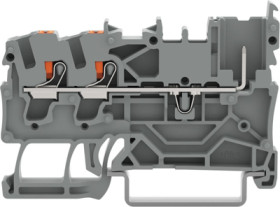 2-wire/1-pin basic terminal, push-in connection, 0.25-4.0 mm², 1 pole, gray, 2222-1301/999-953