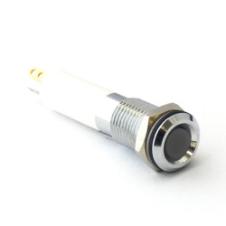 Lampka kontrolna do montażu panelowego 24V c.c. Zielony, Czerwony, Żółty 8mm LED Chrom Końcówka lutownicza CML