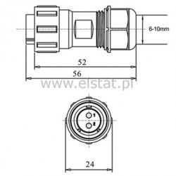 Złącze przemysłowe SP1711/P4I WT kabel ( 4P 5A)