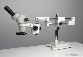 Mikroskop stereo ze statywem dwuramiennym i oświetleniem LED - powiększenie 6.7x-50x