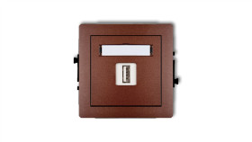 Deco Gniazdo Pojedyncze Usb-Aa Brązowy Metalik 9Dgusb-1