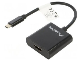 AD-UC-HD-01 Adapter USB 3.1 HDMI gniazdo,USB C wtyk niklowany 0,15m ABS