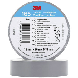 3M 165GY5E Temflex&#x2122; 165 Electrical Tape Grey 20 m x 19 mm 1 pc