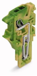 1-wire end module, spring-clamp connection, 0.14-1.5 mm², 1 pole, 15 A, 6 kV, yellow/green, 2020-187