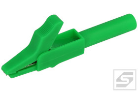 Krokodylek 27.258.4 zielony;56mm; wtykany(gn. bananowe 4mm);15A/300V