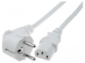 SN311-3/10/1.0WH Kabel: 3x1mm2, CEE 7/7 (E/F) wtyk kątowy,IEC C13 żeński, 1m