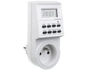 Programator czasowy tygodniowy, elektroniczny, max. 3500W, AC220-240V, 50/60Hz, IP20, biały