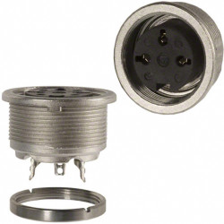 Gniazdo; C091; T3263000; 3 tory; proste; lutowany; 0,5mm2; 4-6mm; na panel; skręcane; 5A; 300V; Amphenol; RoHS