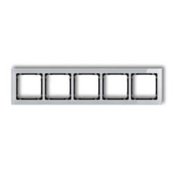 DECO Ramka pięciokrotna - efekt szkła (ramka: szara spód: czarny) szary 15-12-DRS-5