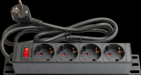 GC-N0075 10" socket outlet, 1U, 4-port