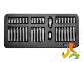 Zestaw narzędzi końcówki wkrętakowe 30 i 75mm z uchwytem 40szt. wkładka do wózka narzędziowego 84-236 NEO TOOLS