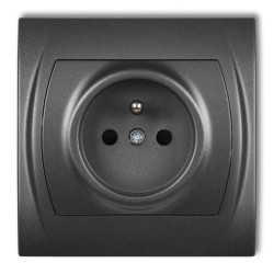 LOGO Gniazdo pojedyncze z/u 2P+Z grafitowy 11LGP-1zp
