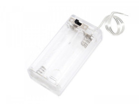 Koszyk na baterie 2xR6 zamknięty z przewodami i wyłącznikiem...