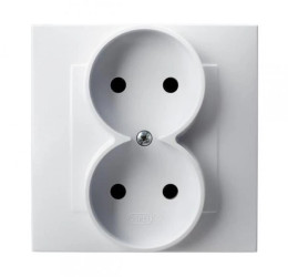SZAFIR Gniazdo podwójne kompletne z ramką biały GP-2Z/00