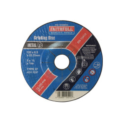 Faithfull FAI1256MDG Depressed Centre Metal Grinding Disc 125 x 6.5 x 22.23mm
