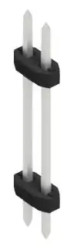 Pin header, 2 pole, pitch 2 mm, straight, black, SLY61222Z
