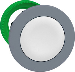 Pushbutton, unlabeled, unlit, groping, waistband round, white, front ring light gray, mounting Ø 30.5 mm, ZB5FA1C0