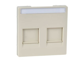 MERTEN SYSTEM M Płytka czołowa podwójna z wbudowaną klapką i polem opisowym do gniazdek modułowych kremowy MTN4564-0344 SCHNEIDE