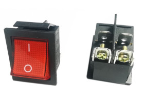 Przełącznik kołyskowy RS201S2-6C3G 15A 250V on-off czerwony (KCD4)