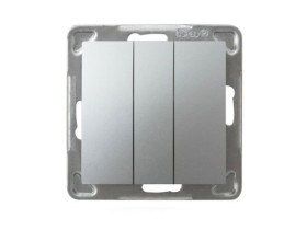 IMPRESJA Wyłącznik potrójny zwierny przycisk srebro ŁP-24Y/m/18 OSPEL