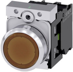 Siemens 3SU11520AB001BA0 3SU1152-0AB00-1BA0 Przycisk podświetlany pierścień przedni metalowy, błyszczący przycisk srebrn