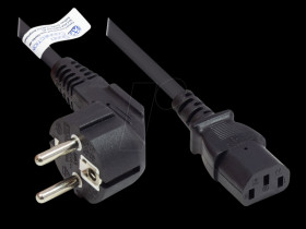 P0130-S100 Mains cable type E+F CEE 7/7 to C13 , black, 1.5 mm², 10 m