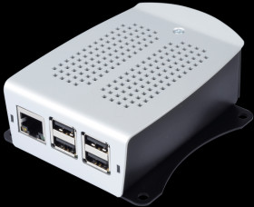 RSP1LMS Aluminium enclosure for Raspberry Pi B+, 2 &amp; 3, black/silver