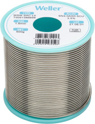 Solder, lead-free, SAC (Sn3.0Ag0.5Cu3.5%), Ø 1.6 mm, 500 g, WSW SAC L0 1,6MM 500G