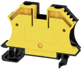 Through terminal block, screw connection, 1.5-25 mm², 2 pole, 76 A, 8 kV, yellow/black, 2000050000