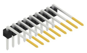 Pin header, 9 pole, pitch 2.54 mm, angled, black, SL31529S