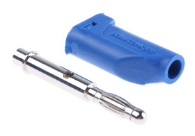 Adapter z wtykiem bananowym Męski Śruba typ Wtyk bananowy Niebieski 16A Schutzinger rozmiar 4 mm