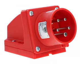 Wtyczka odbiornikowa (zwrotnica faz) 16A 5P 400V czerwona IP44 7715-6