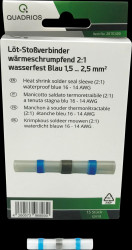 2011C400 Solder butt joint assortment, blue - 1.5 ... 2.5 mm² - 15 pcs.