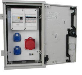 Rozdzielnica budowlana na elewację (2X2P+Z, 1X16A/5P) RB26X40K40-00012W-E0