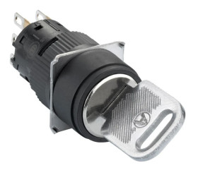 Czarny przełącznik okr. O 16, wystający kluczykowy 2-poz., 2OC XB6EAG221P