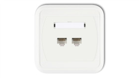 Liza Gniazdo Komputerowe Podwójne 2Xrj45, Kat. 6, 8-Stykowe Biały Glk-4