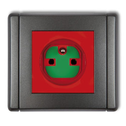 FLEXI Gniazdo pojedyncze z/u DATA z kluczem czerwony 11FGZK