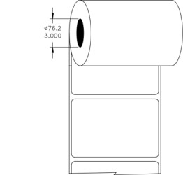 Polyester label, (L x W) 76.2 x 50.8 mm, silver, roll with 3000 pcs, 1-1768019-8