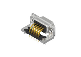 Złącze D-Sub 9-pinowe Żeński Kątowy Montaż lutowniczy