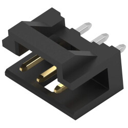 Pin header, 3 pole, pitch 2 mm, straight, black, 2823402-3