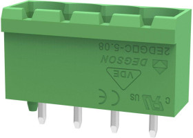 Degson Obudowa złącza pin męskiego na PCB Ilość pinów 2 Wymiary siatki: 5 mm 2EDGVC-5.0-02P-14-100A(H) 1 szt.