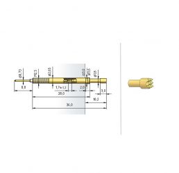 Igła testowa 3011/2GS-C-2.3N-AU-2.3, raster 4,00 (160 mil)