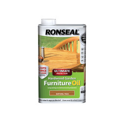 Ronseal 37358 Ultimate Protection Hardwood Furniture Oil Natural Teak 1 litre