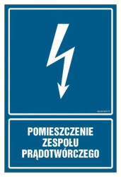 ZNAK - HG035 Pomieszczenie zespołu prądotwórczego 7,5 x 10 cm FN - Folia samoprzylepna