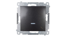 Simon 54 Łącznik Schodowy Z Podświetleniem, Szybkozłącza, Antracyt Dw6l.01/48