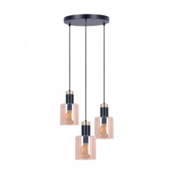 Lampa wisząca ALTO, szklane miodowe klosze z gwintem E27, czarno-złota K-5257 Kaja Lighting